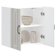 Kitchen top cabinet Lucca treated wood high gloss white