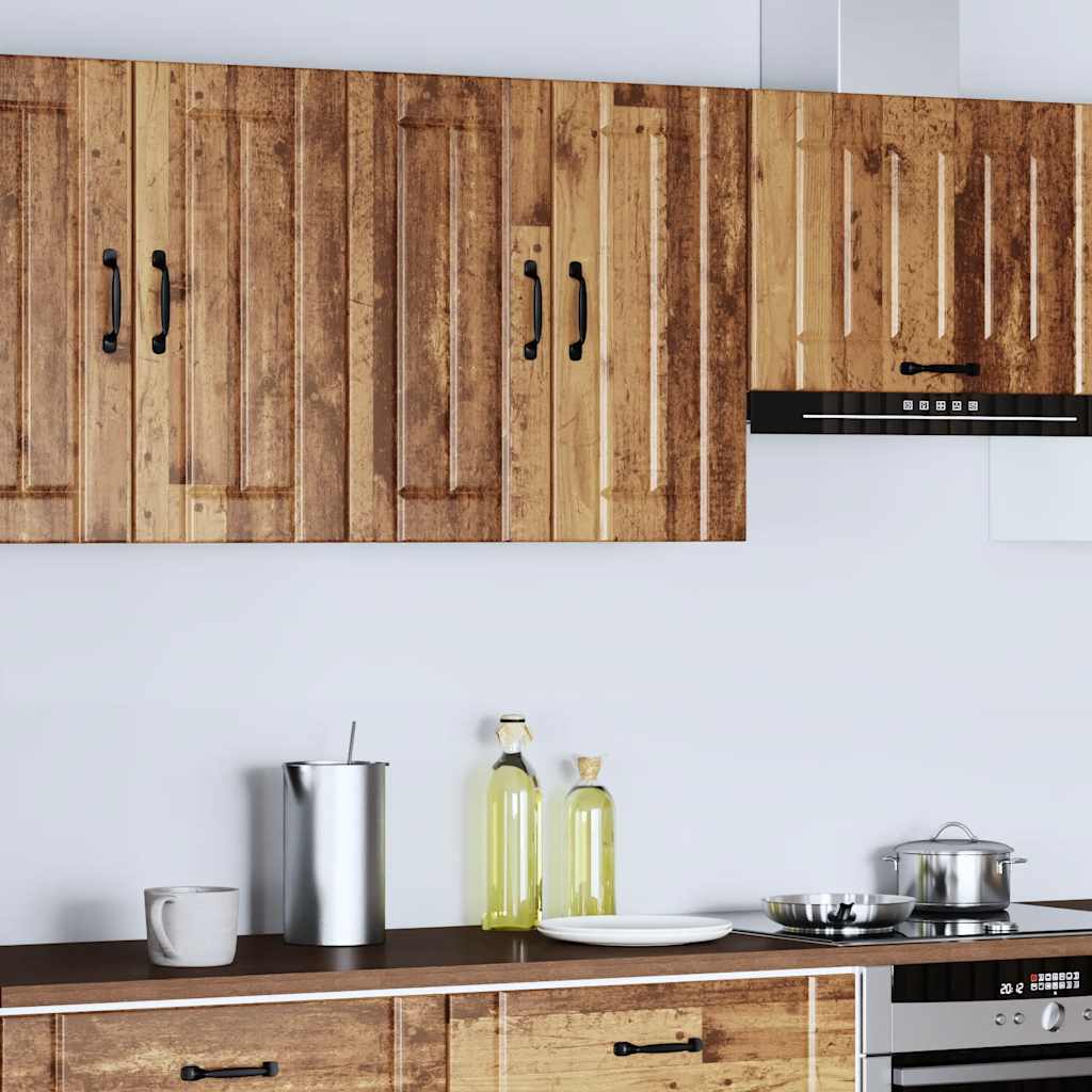 Keukenwandkast Lucca bewerkt hout oud houtkleurig