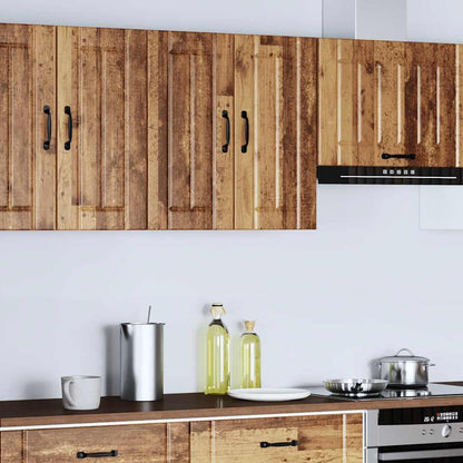 Keukenwandkast Lucca bewerkt hout oud houtkleurig