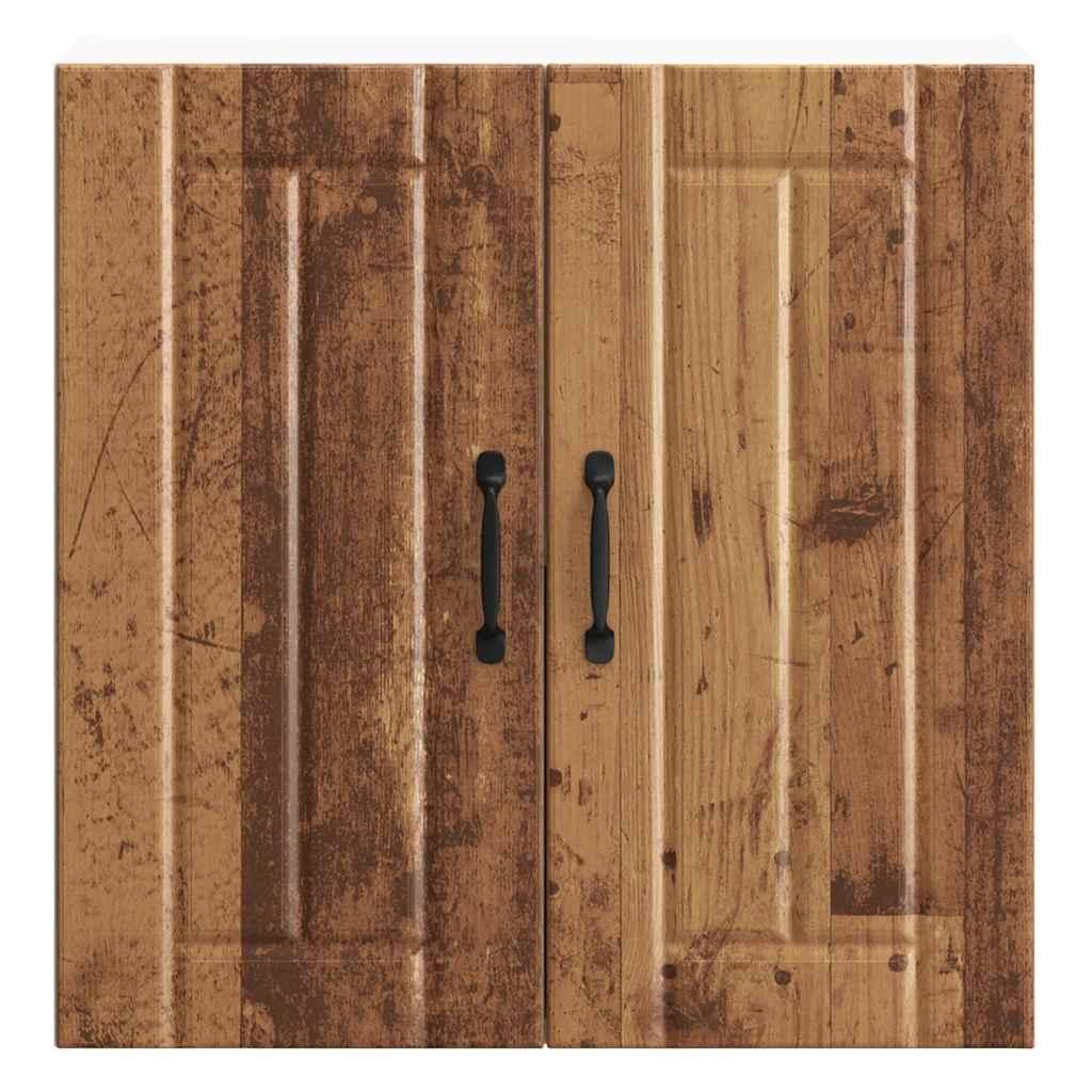 Keukenwandkast Lucca bewerkt hout oud houtkleurig