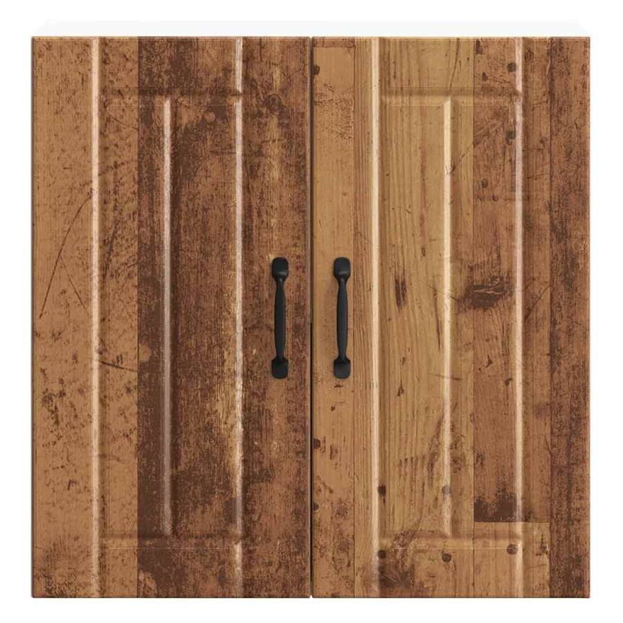 Keukenwandkast Lucca bewerkt hout oud houtkleurig
