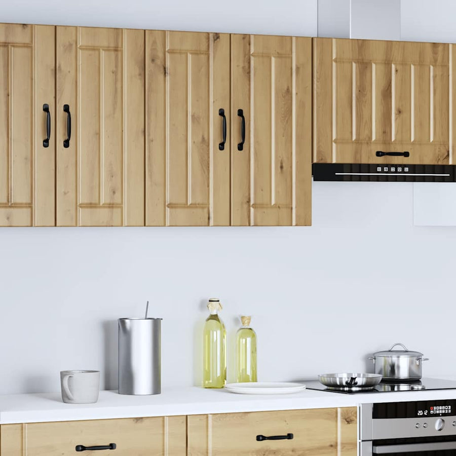 Keukenwandkast Lucca bewerkt hout artisanaal eikenkleur