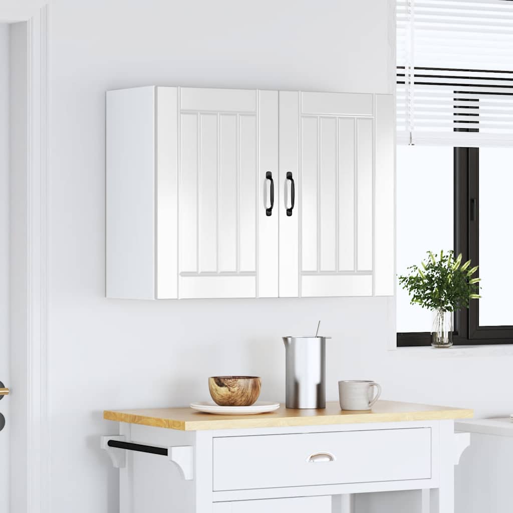 Keukenwandkast Lucca bewerkt hout hoogglans wit