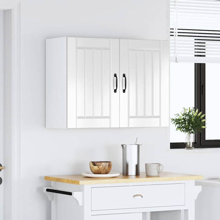Keukenwandkast Lucca bewerkt hout hoogglans wit