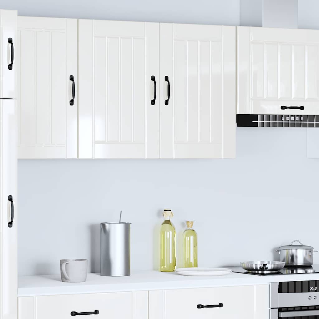 Keukenwandkast Lucca bewerkt hout hoogglans wit
