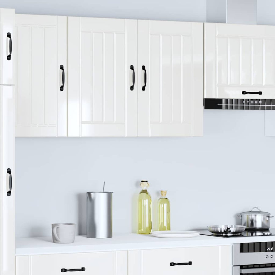 Keukenwandkast Lucca bewerkt hout hoogglans wit
