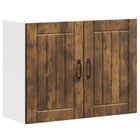 Keukenwandkast Lucca 80x31x60 cm bewerkt hout gerookt eiken