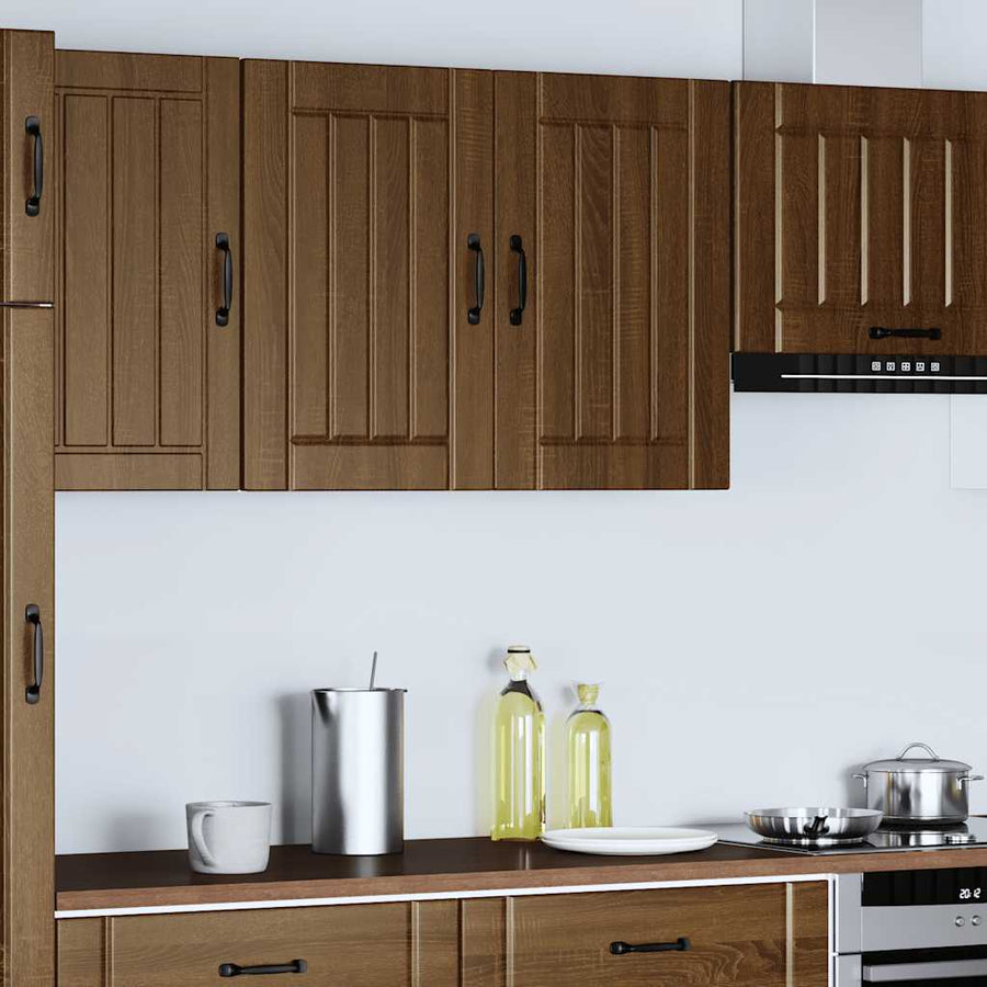 Keukenwandkast Lucca bewerkt hout bruin eikenkleur