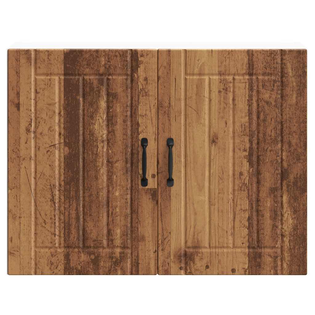 Keukenwandkast Lucca bewerkt hout oud houtkleurig