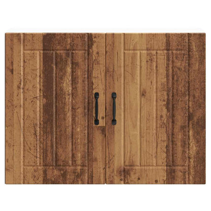 Keukenwandkast Lucca bewerkt hout oud houtkleurig
