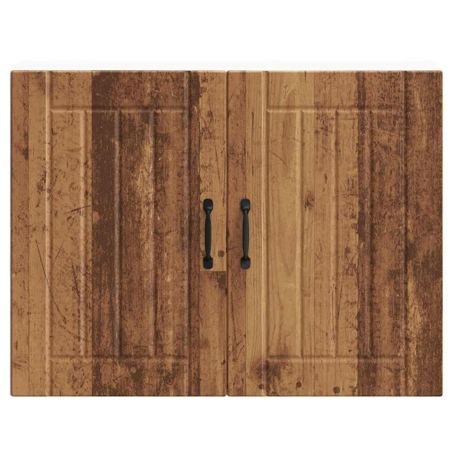 Keukenwandkast Lucca bewerkt hout oud houtkleurig