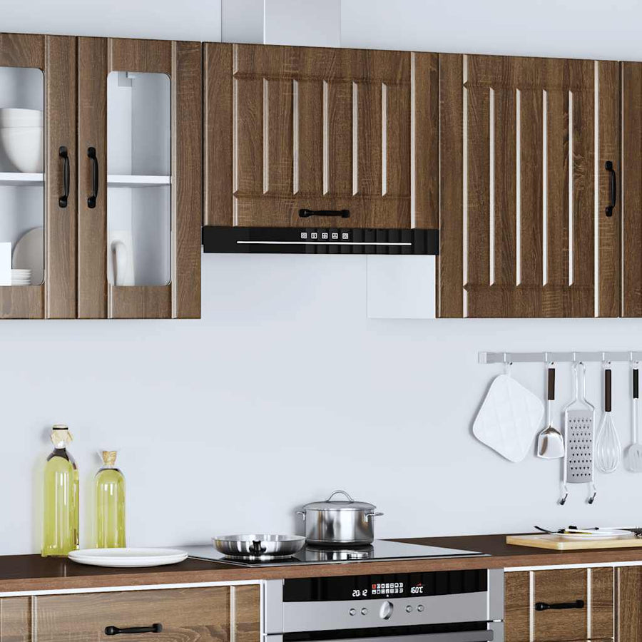 Keukenwandkast Lucca bewerkt hout bruin eikenkleur