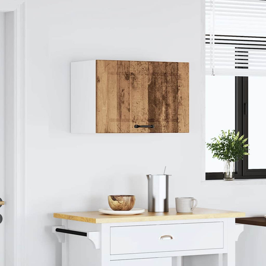 Keukenwandkast Lucca bewerkt hout oud houtkleurig