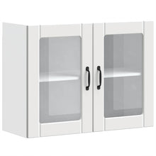 Keukenwandkast met glazen deur Lucca bewerkt hout wit