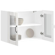 Keukenwandkast Lucca 80x31x60 cm hoogglans wit bewerkt hout