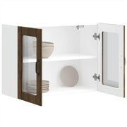 Keukenwandkast Lucca 80x31x60 cm bewerkt hout gerookt eiken