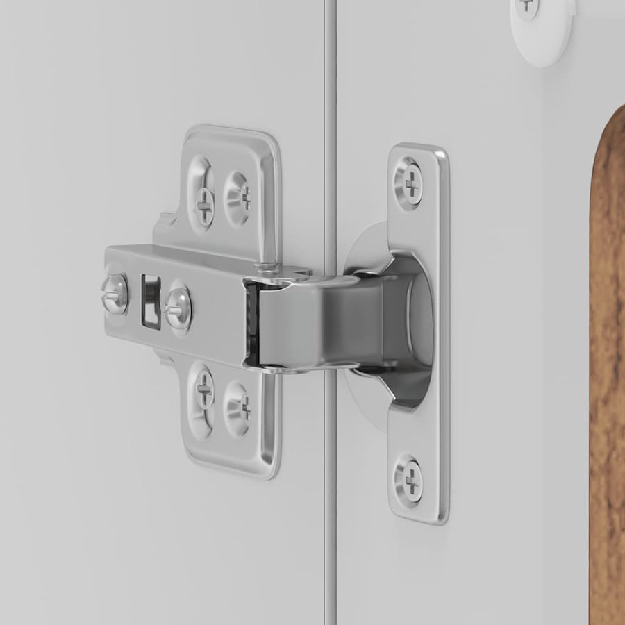 Keukenwandkast met glazen deur bewerkt hout oud houtkleurig