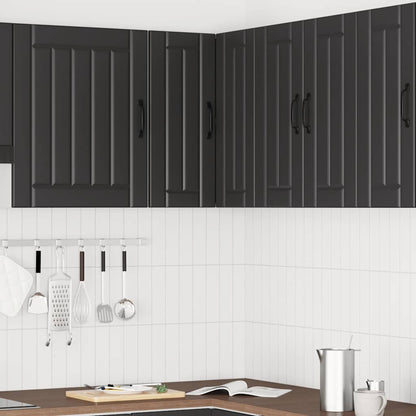 Keukenwandhoekkast Lucca bewerkt hout zwart