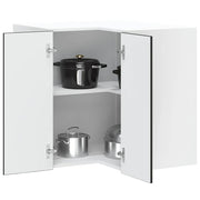 Kitchen wall corner cabinet Lucca treated wood black