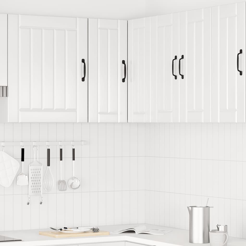 Keukenwandhoekkast Lucca bewerkt hout hoogglans wit