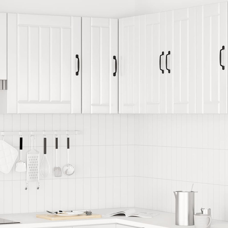 Keukenwandhoekkast Lucca bewerkt hout hoogglans wit