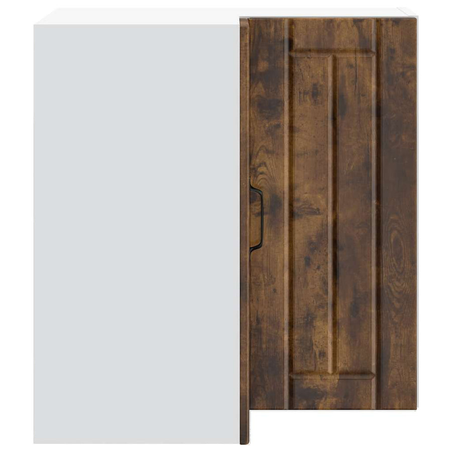 Keukenwandhoekkast Lucca bewerkt hout gerookt eikenkleurig