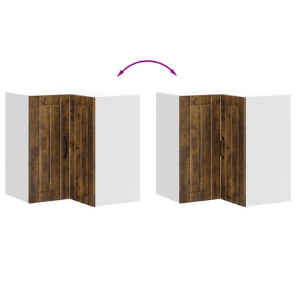 Keukenwandhoekkast Lucca bewerkt hout gerookt eikenkleurig