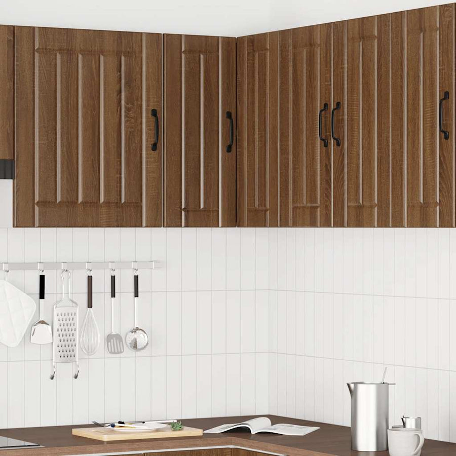 Keukenwandhoekkast Lucca bewerkt hout bruin eikenkleur