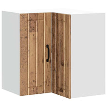 Keukenwandhoekkast Lucca bewerkt hout oud houtkleurig