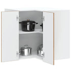 Kitchen wall corner cabinet Lucca treated wood old wood color