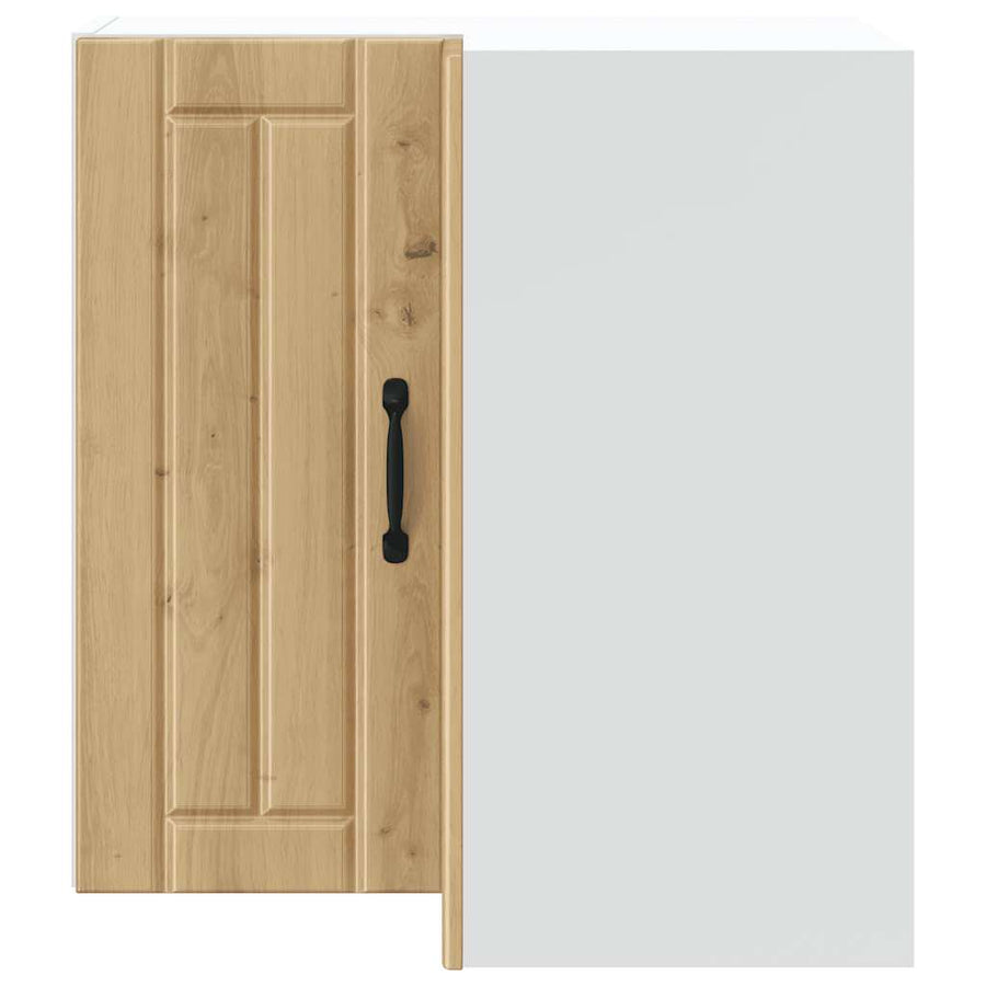 Keukenwandhoekkast Lucca bewerkt hout artisanaal eikenkleur