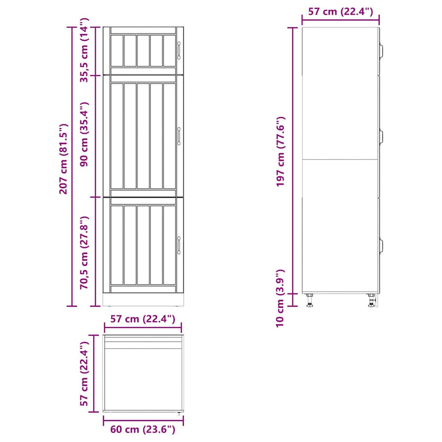 Keukenkast Lucca bewerkt hout wit