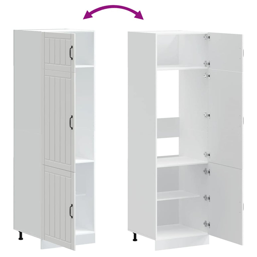 Keukenkast Lucca bewerkt hout wit