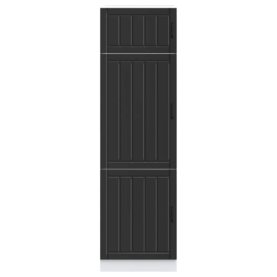 Keukenkast Lucca bewerkt hout zwart