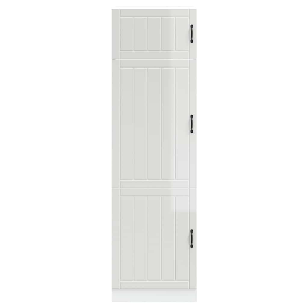 Keukenkast Lucca bewerkt hout hoogglans wit