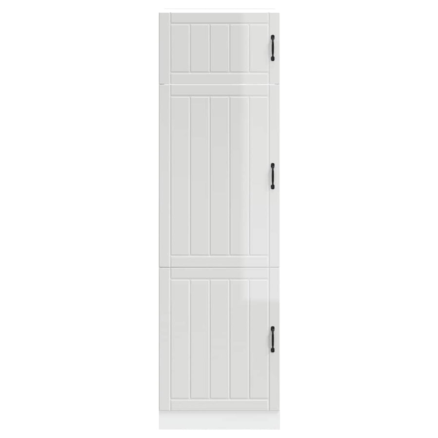 Keukenkast Lucca bewerkt hout hoogglans wit