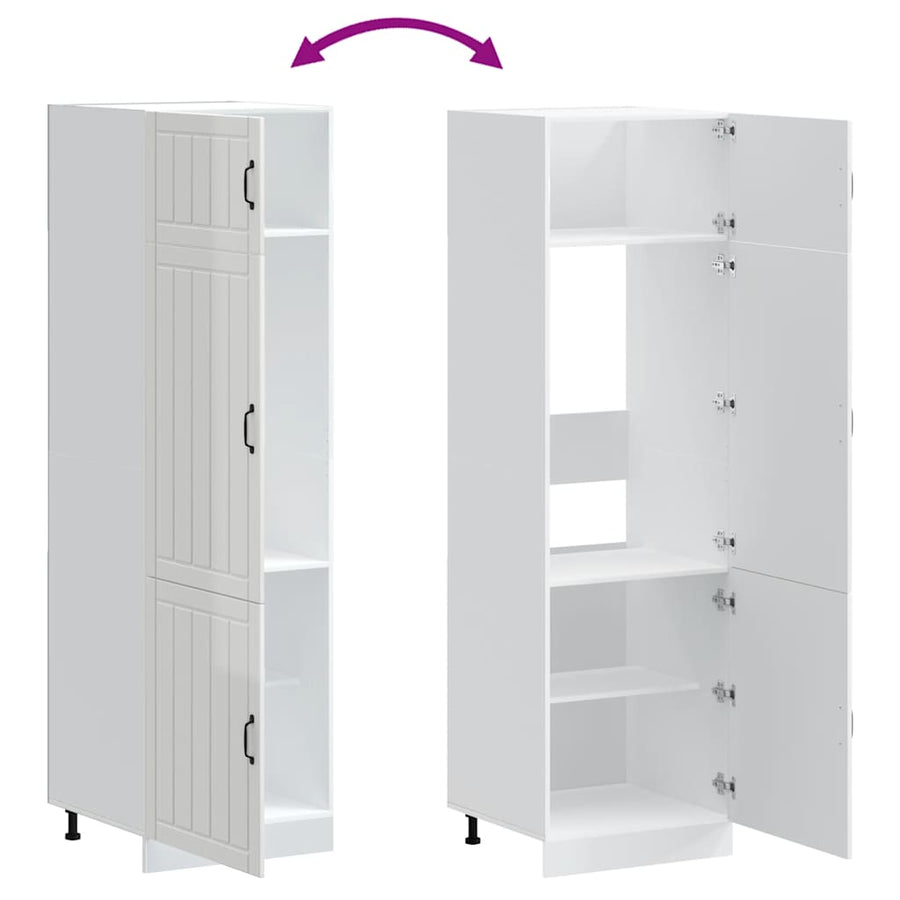 Keukenkast Lucca bewerkt hout hoogglans wit