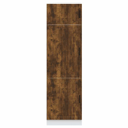 Keukenkast Lucca bewerkt hout gerookt eikenkleurig