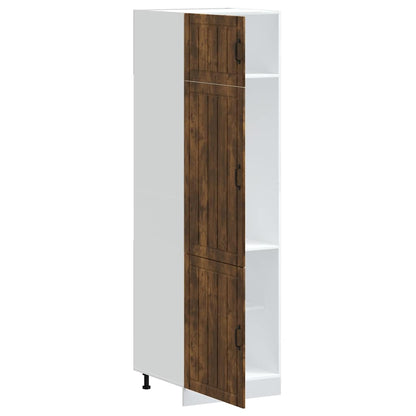 Keukenkast Lucca bewerkt hout gerookt eikenkleurig
