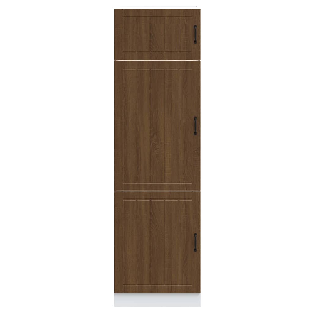 Keukenkast Lucca bewerkt hout bruin eikenkleur