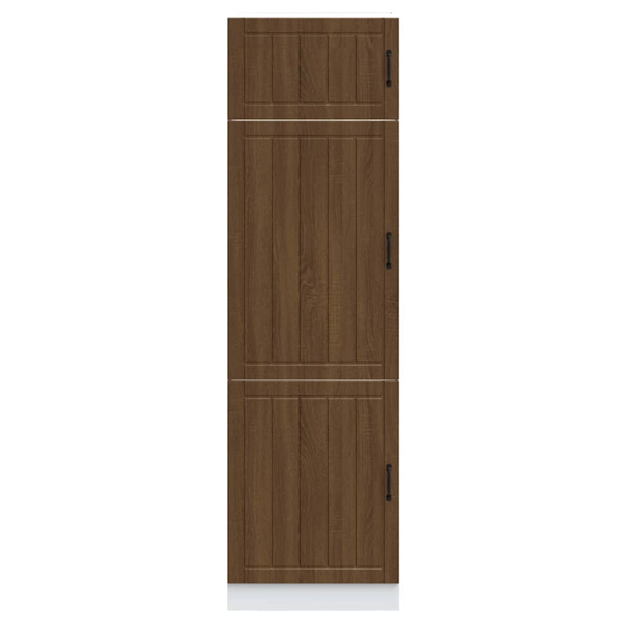 Keukenkast Lucca bewerkt hout bruin eikenkleur