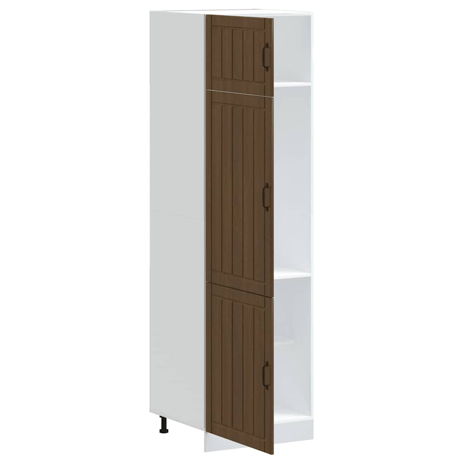Keukenkast Lucca bewerkt hout bruin eikenkleur