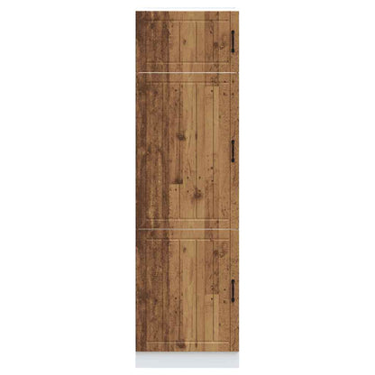 Keukenkast Lucca bewerkt hout oud houtkleurig