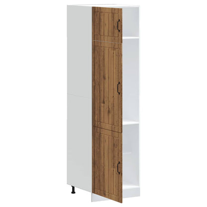 Keukenkast Lucca bewerkt hout oud houtkleurig