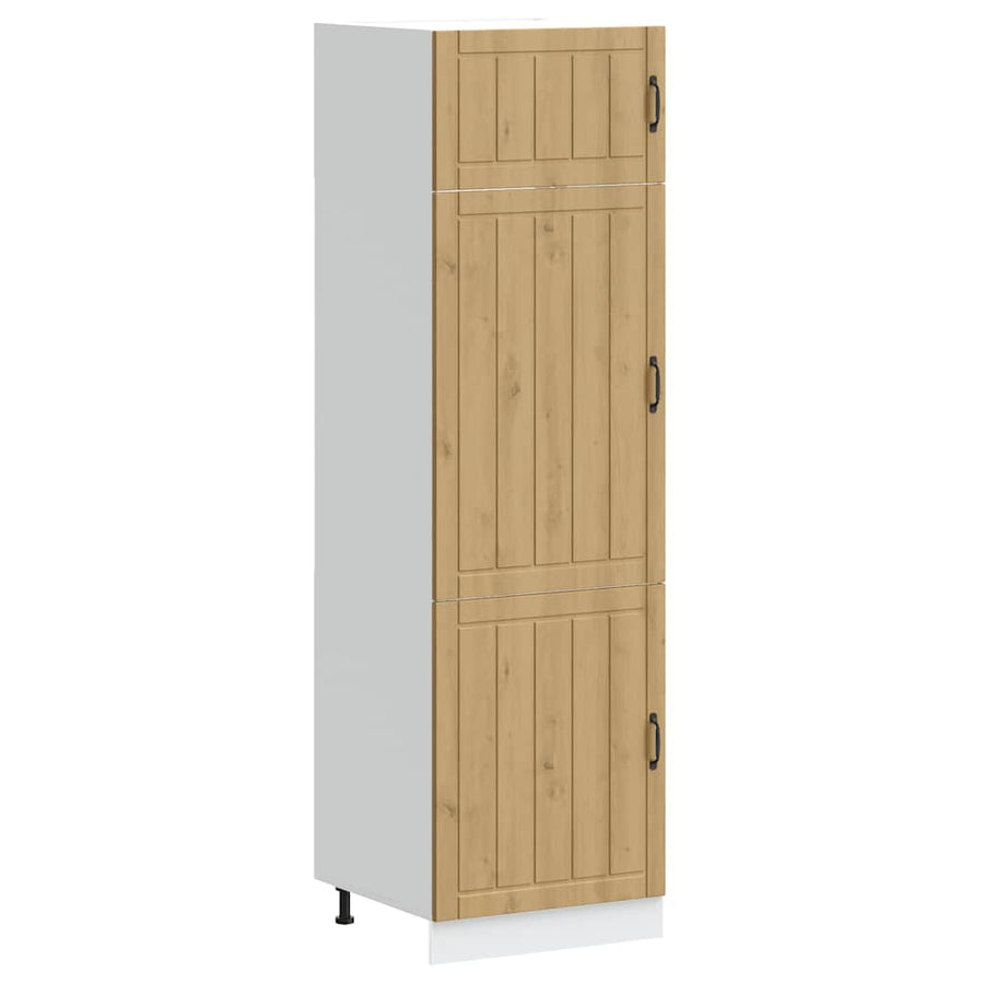 Keukenkast Lucca bewerkt hout artisanaal eikenkleur