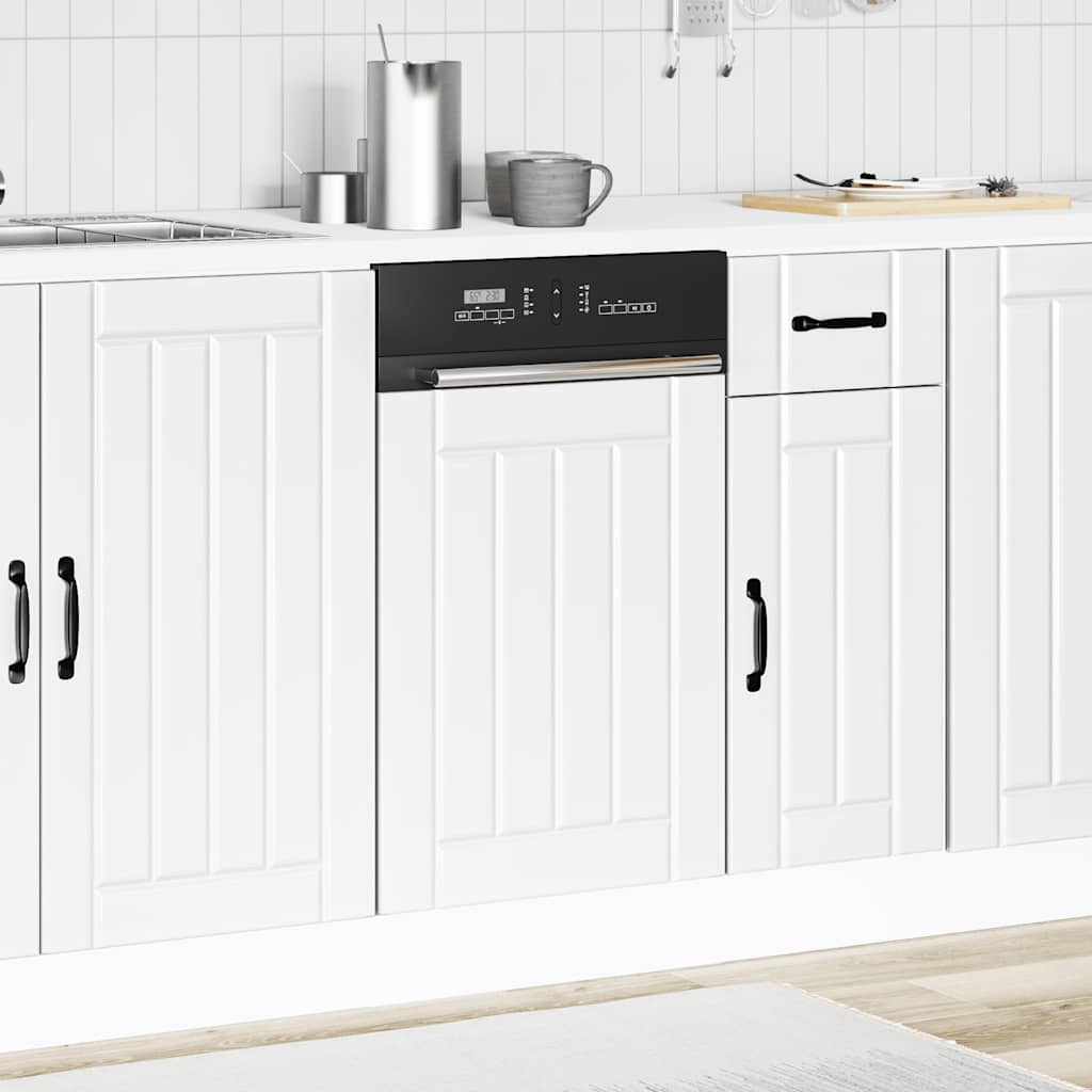 Vaatwaspaneel Lucca bewerkt hout wit