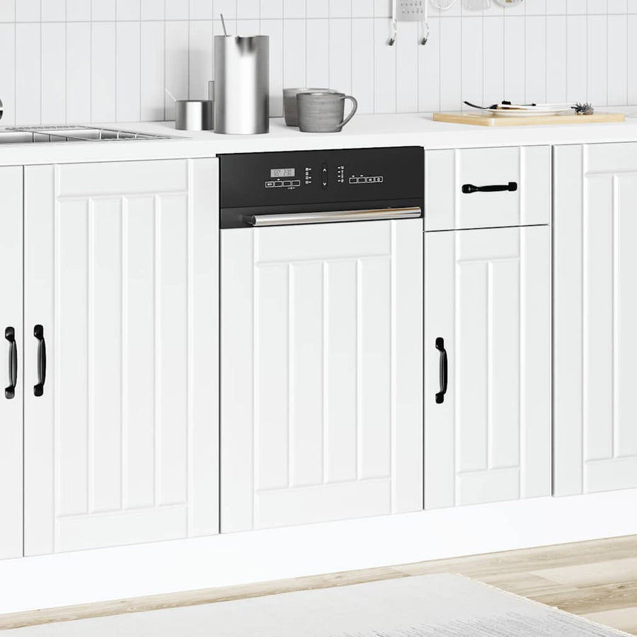 Vaatwaspaneel Lucca bewerkt hout wit