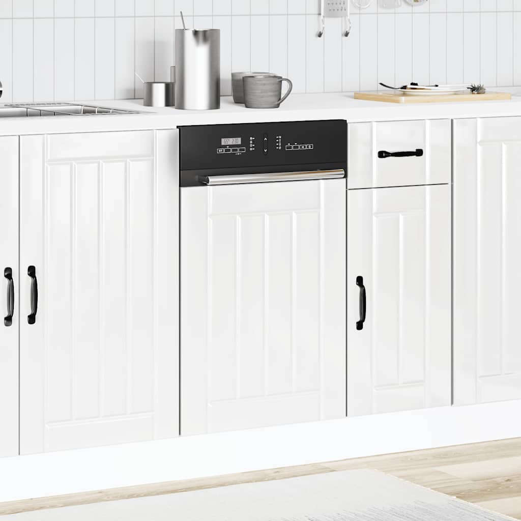 Vaatwaspaneel Lucca bewerkt hout hoogglans wit
