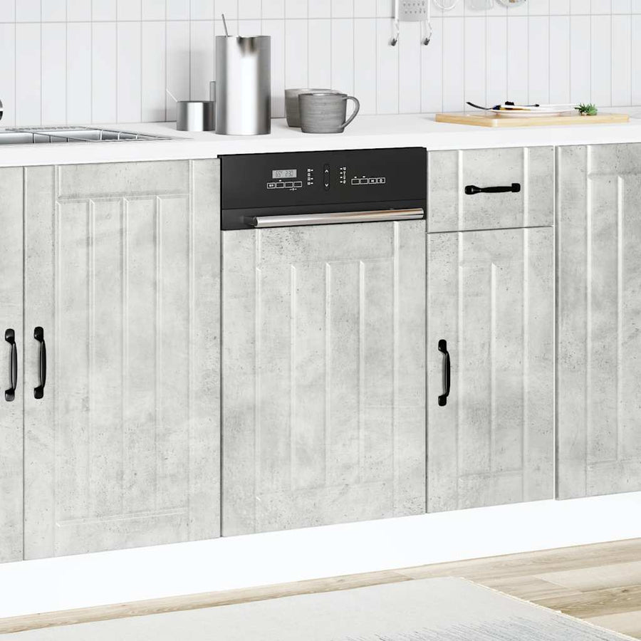 Vaatwaspaneel Lucca bewerkt hout betongrijs