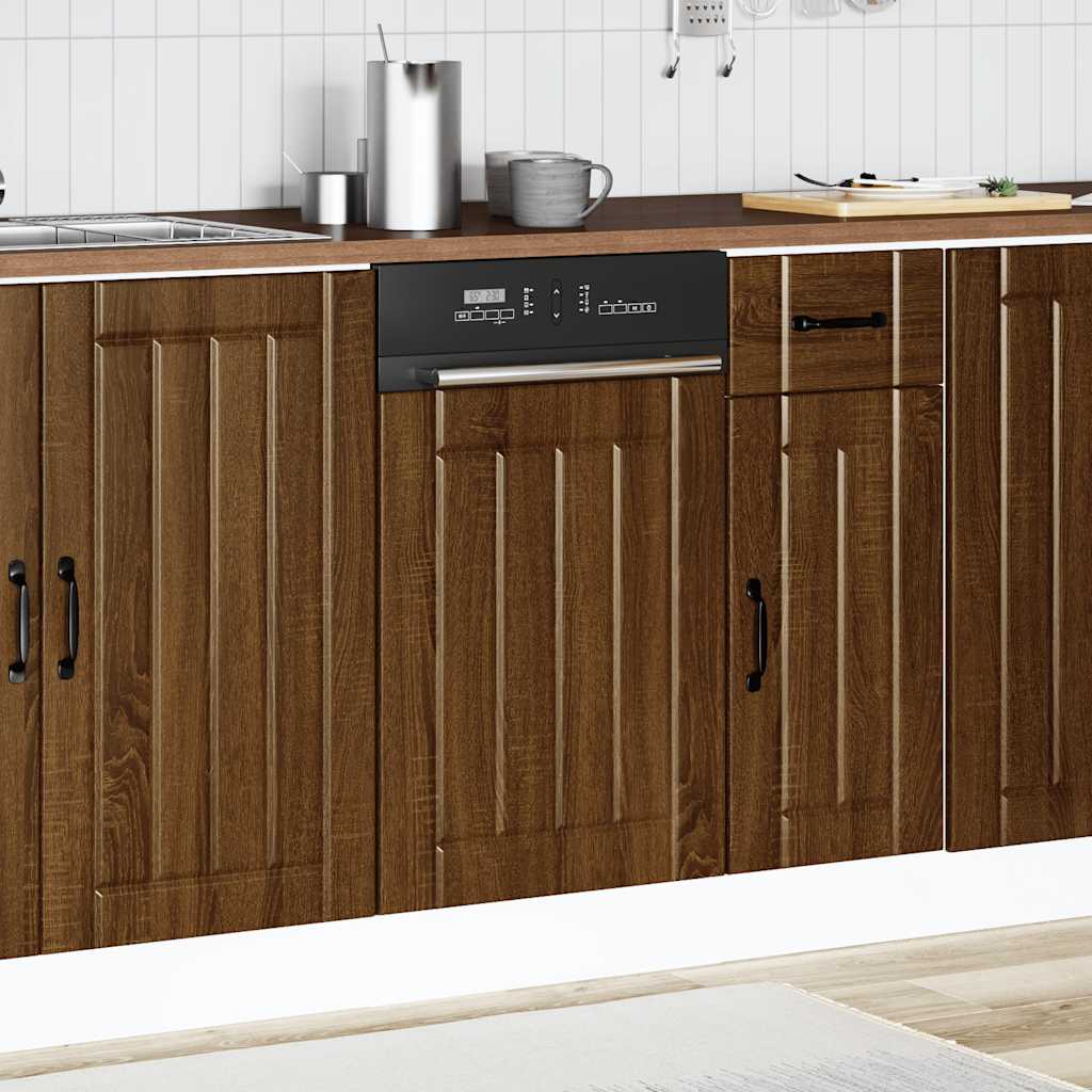 Vaatwaspaneel Lucca bewerkt hout bruin eikenkleur